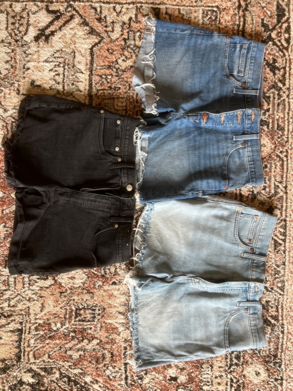 Madewell Denim Shorts Lot - Black, Dark Blue, Light Blue
